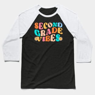 Second Grade Vibes Retro Back to School Teacher Women Kids Baseball T-Shirt